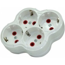 Fetih Dörtlü Golyat Topraklı Fişli Priz